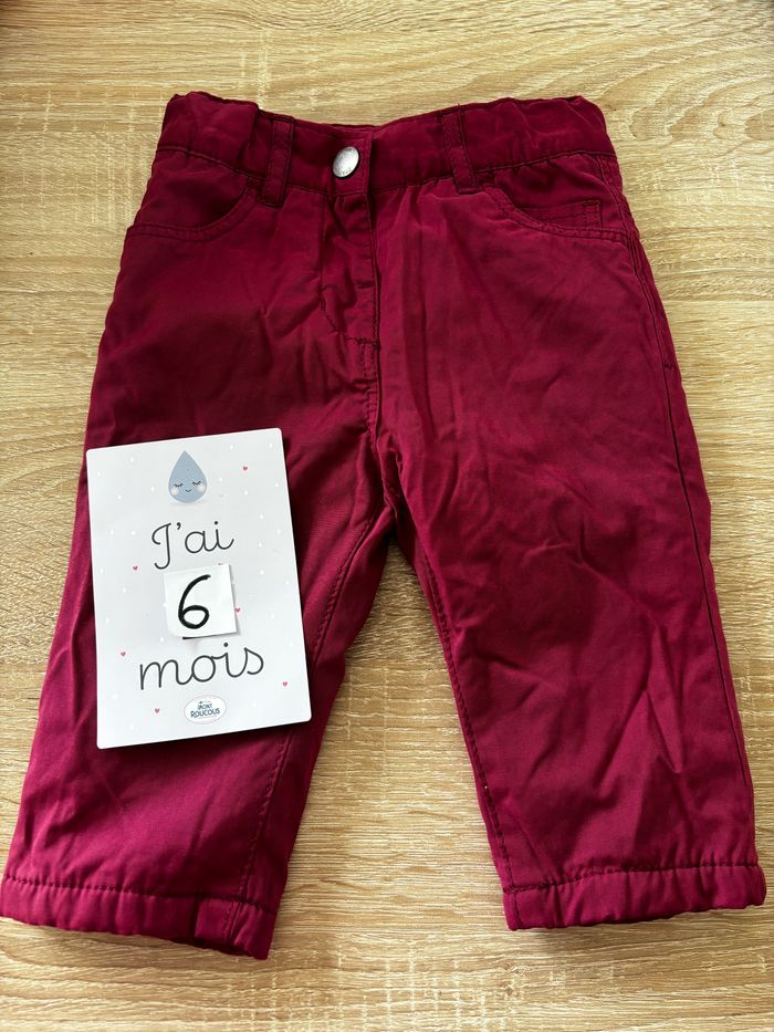 Pantalon bordeaux polaire DPAM t.6m - photo numéro 1