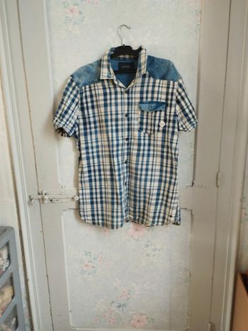 Chemise a carreaux jeans et blanc xl
