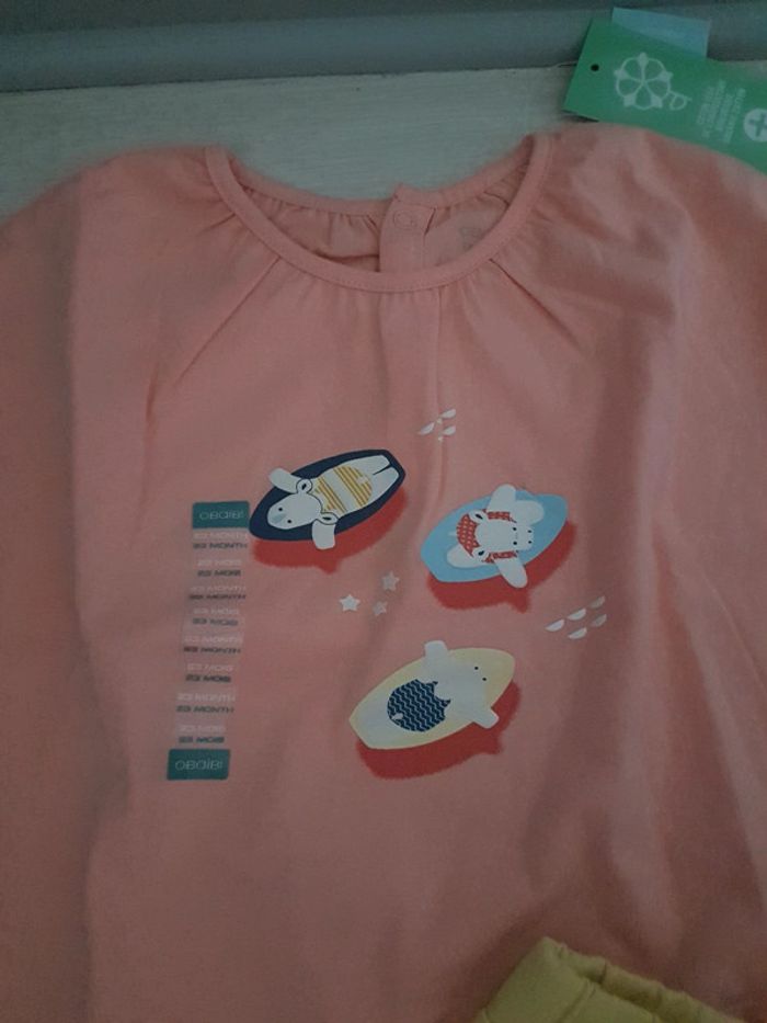 Ensemble Obaïbi taille 23 mois tee-shirt et pantalon jean neuf avec étiquettes - photo numéro 2