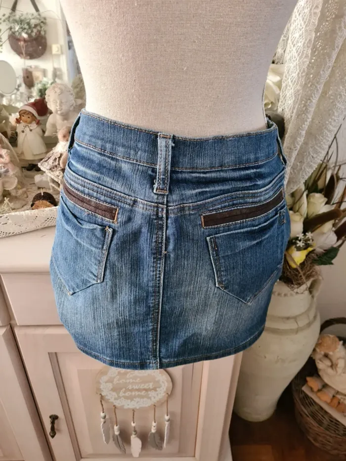 Mini jupe en jeans Etam Taille 40 - photo numéro 4