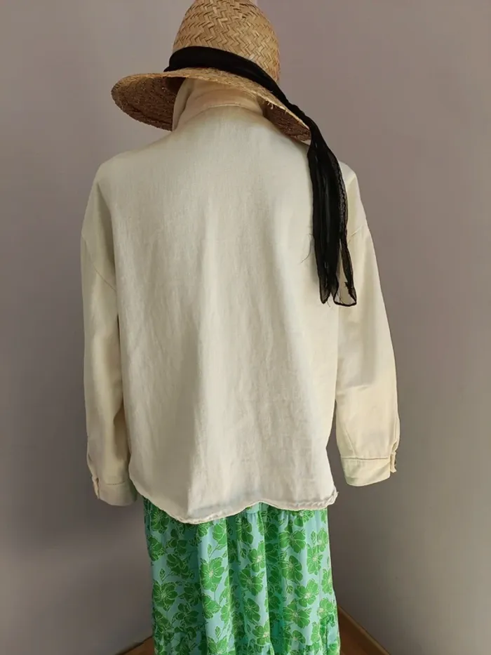 Chemise veste écrue/crème neuve - photo numéro 4