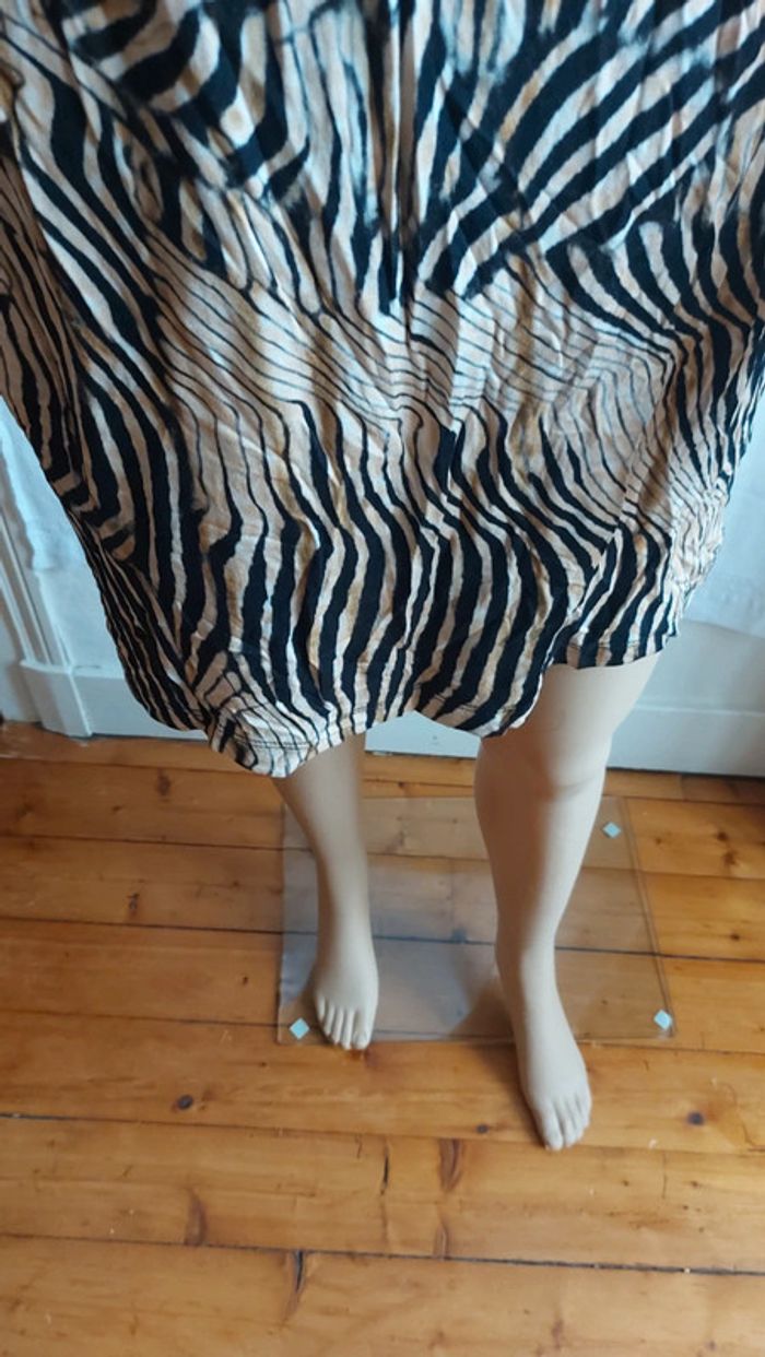 Robe beige et noire- imprimé- longue / lascana taille M - photo numéro 5