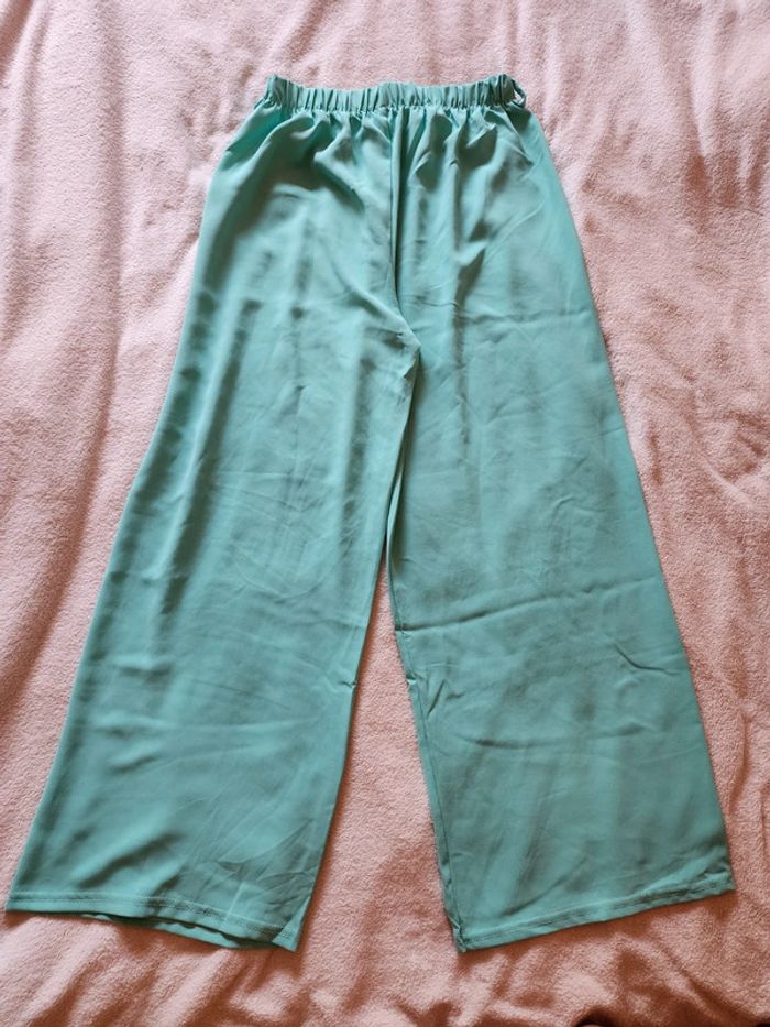 Pantalon à jambes larges / palazzo turquoise TU 36/40 - photo numéro 5