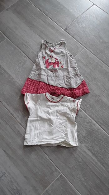 Robe été fille légère + t-shirt 6 mois