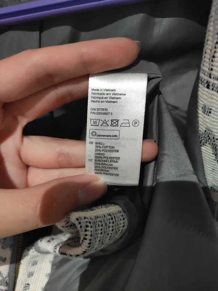 Veste blazer courte blanc cassé/gris clair - photo numéro 4