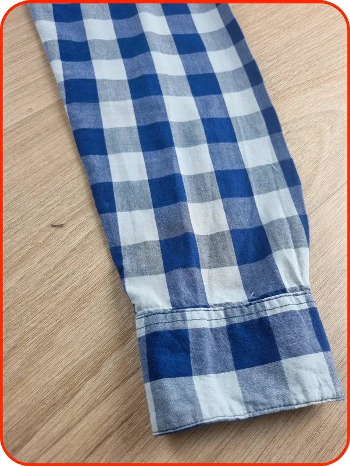 Chemise à carreaux bleue Homme Pull & Bear Taille L - photo numéro 8