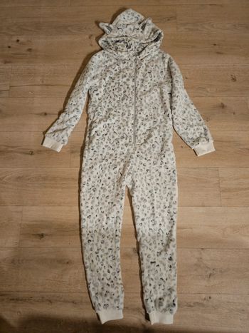 Combinaison pyjama léopard gris noir