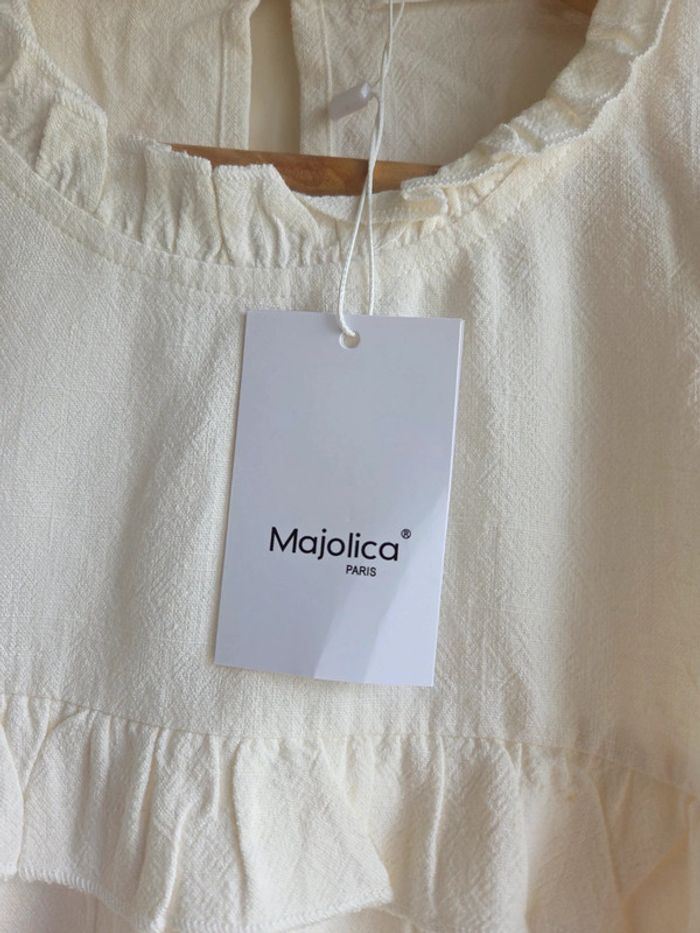 Blouse majolica blanche taille L - neuve avec étiquette - photo numéro 2