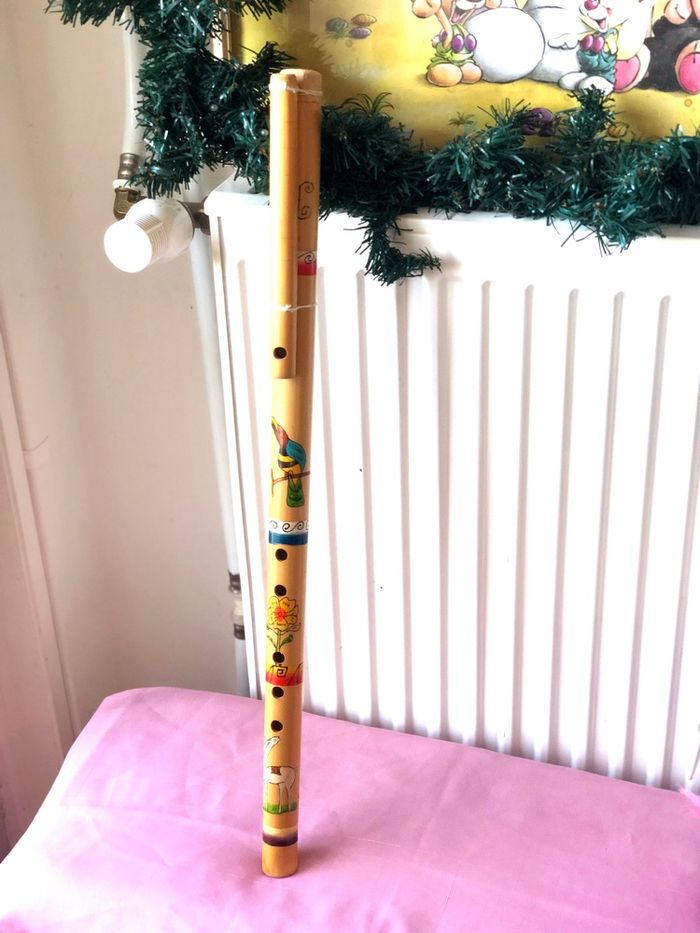 Flûte 🪈 de bambou, neuf avec motifs travestiere - photo numéro 2