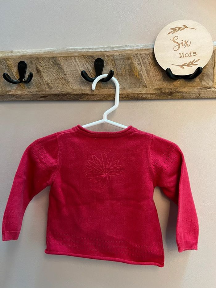 Gilet rose foncé 6 mois grain de blé - photo numéro 4