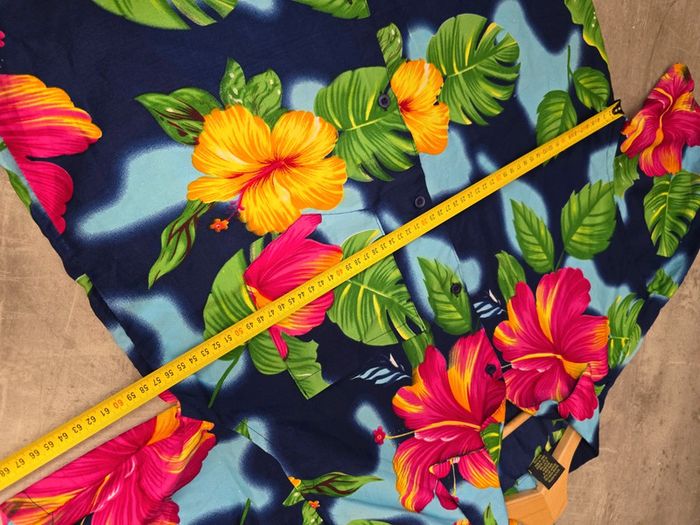 Chemise hawaïenne homme Ocean Blue fleurs tropicales multicolore M été vintage - photo numéro 7
