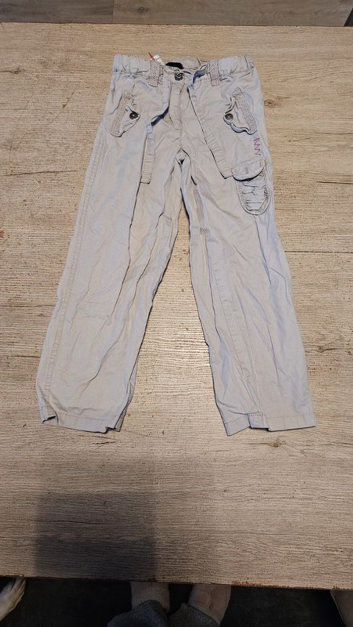Pantalon en toile gris très clair, léger, Prémaman, 6 ans, nickel