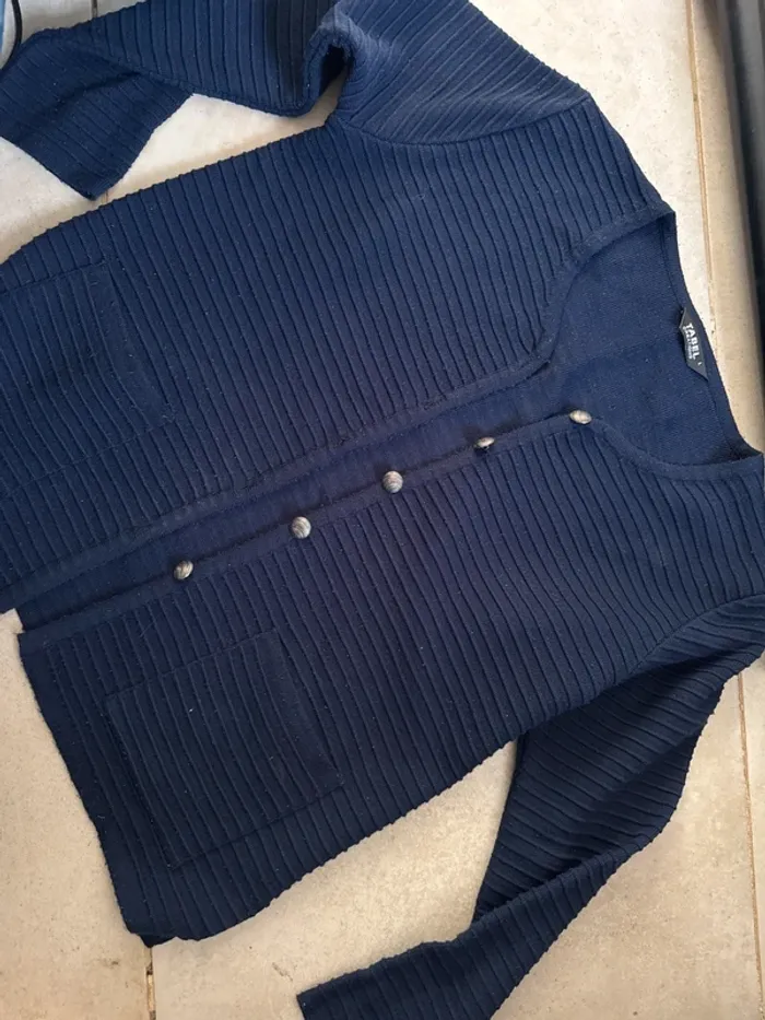 Gilet côtelé bleu marine Tabel – Taille L - photo numéro 2