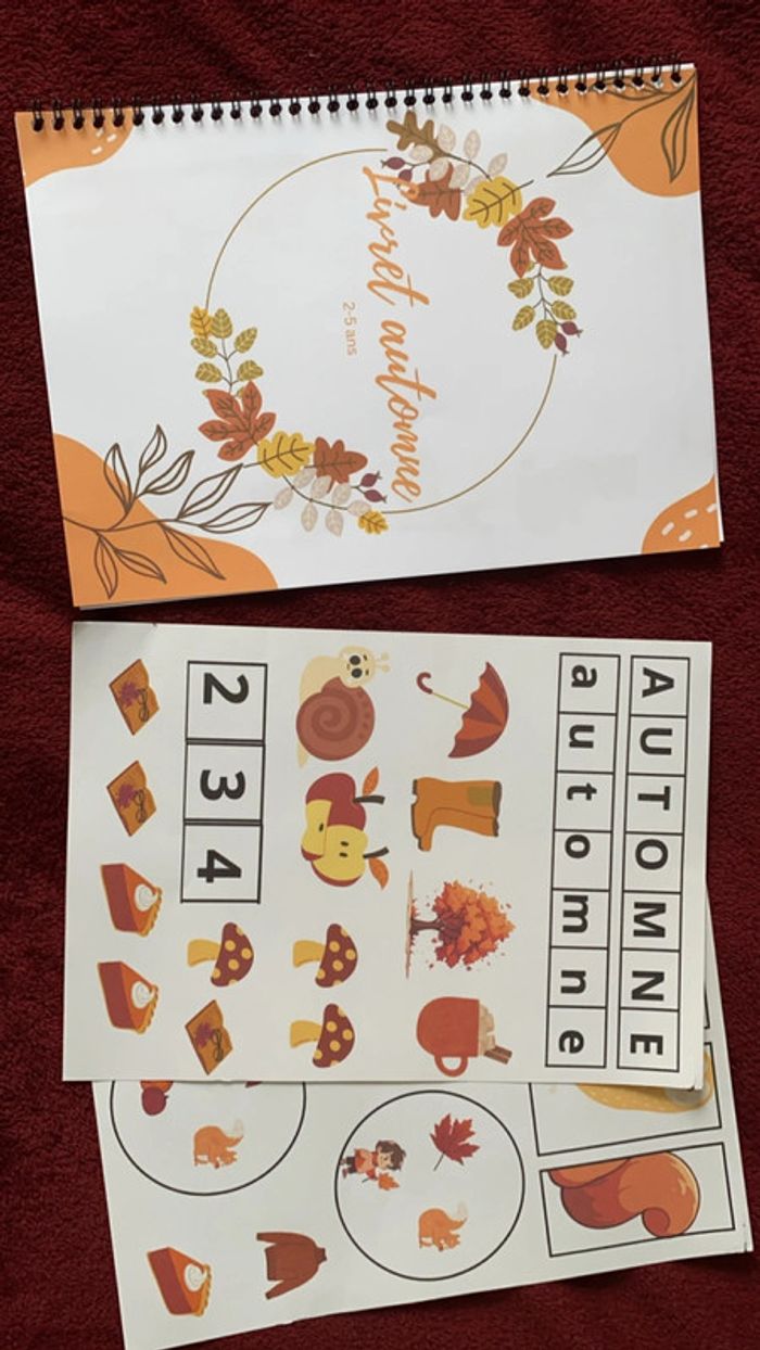 Livret activité enfant thème automne 2-5 ans