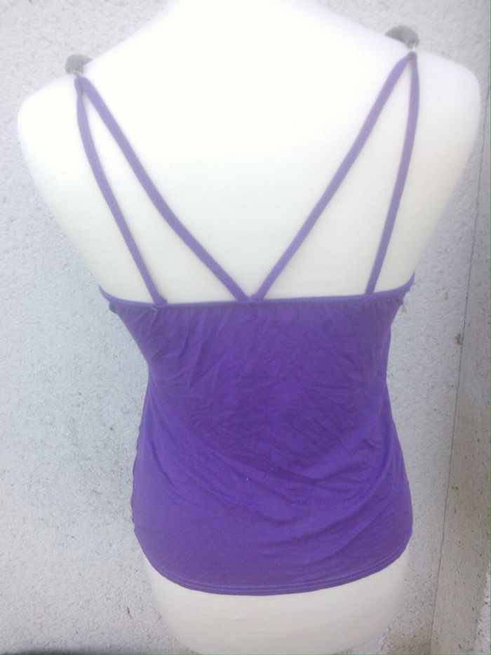 Débardeur violet et perles bois TU - photo numéro 2