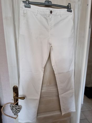 Pantalon chino blanc promod