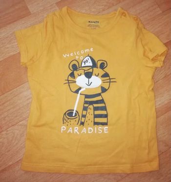T-shirt jaune tigre Kiabi 12 mois garçon