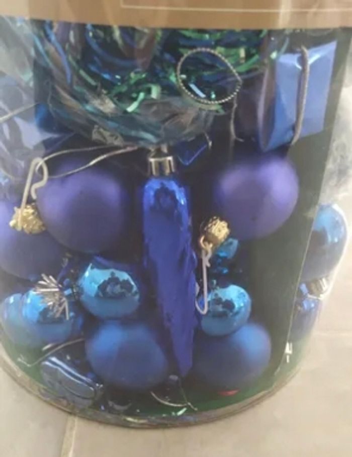 Gros lot de décorations bleu pour sapin de Noël - photo numéro 3