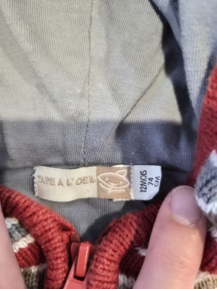 Gilet zippé doublé chaud, Tape à l'œil, 12 mois. - photo numéro 2