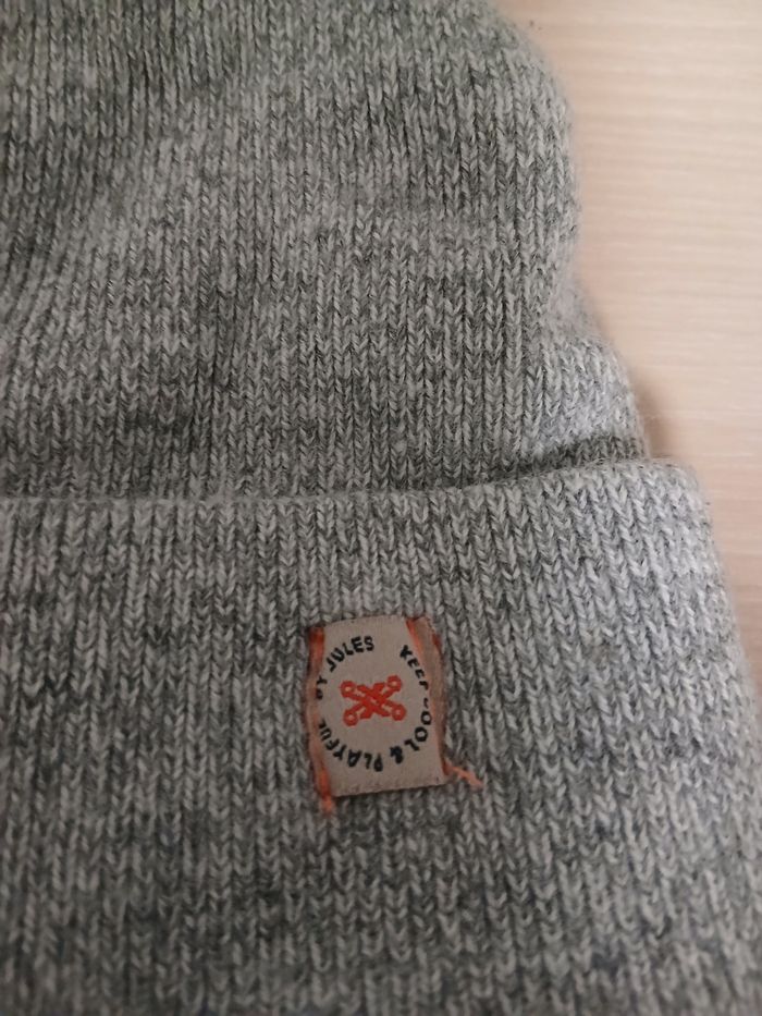 Bonnet garcon en coton taille 4/6 ans marque jules couleur gris - photo numéro 3