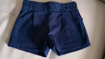 Short laine bleu marine