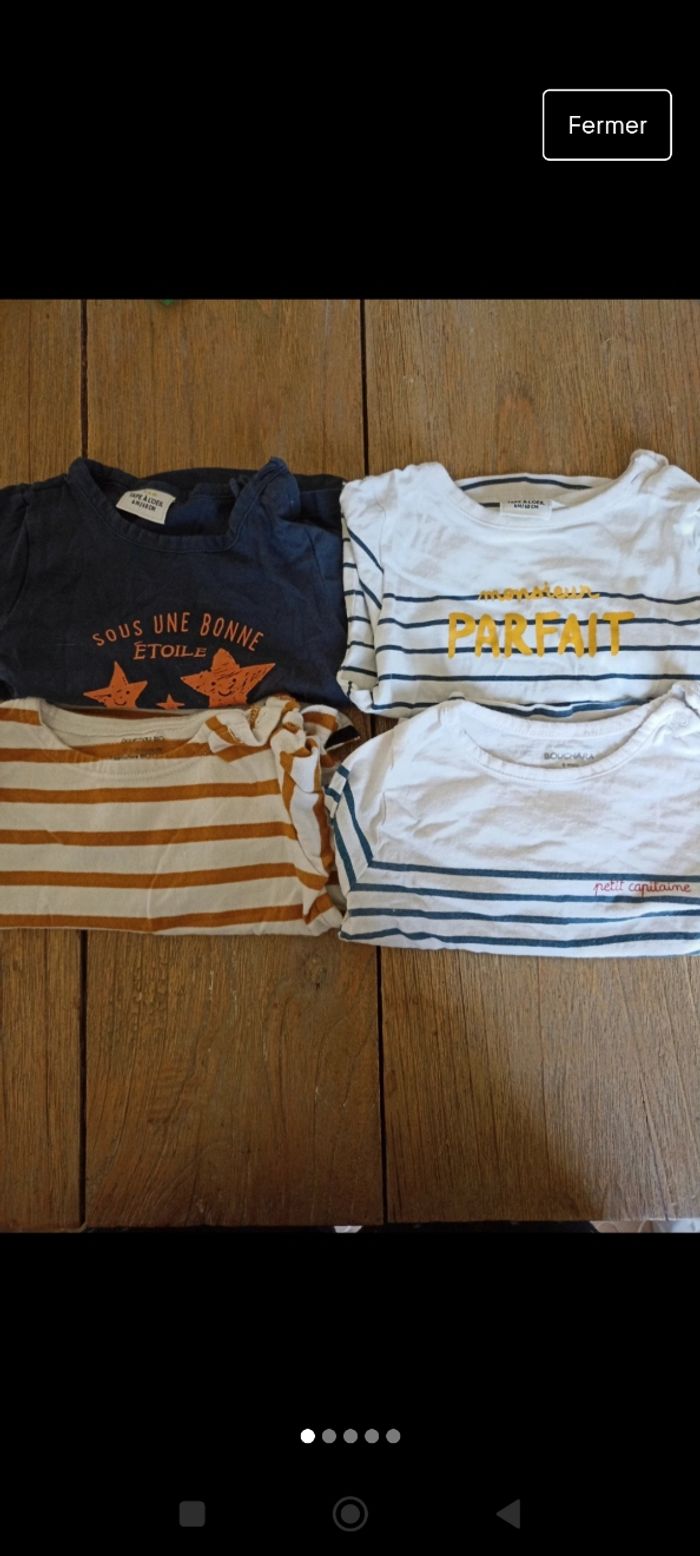Lot de 4 t-shirt manches longues 6 mois