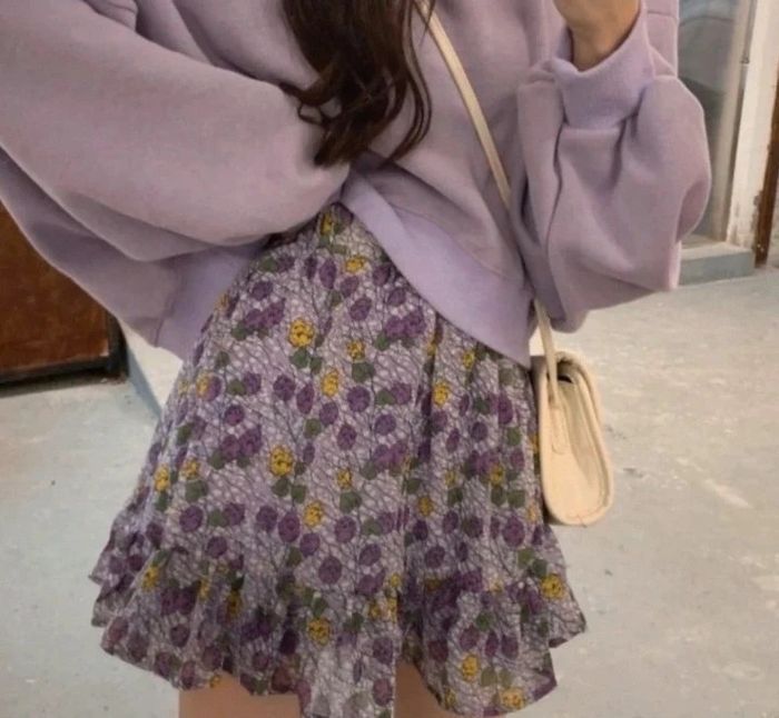 Ensemble violet lila jupe et pull - photo numéro 3