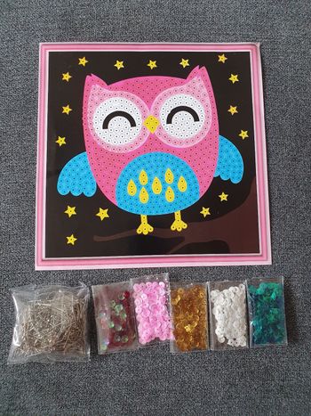 Tableau sequins hibou