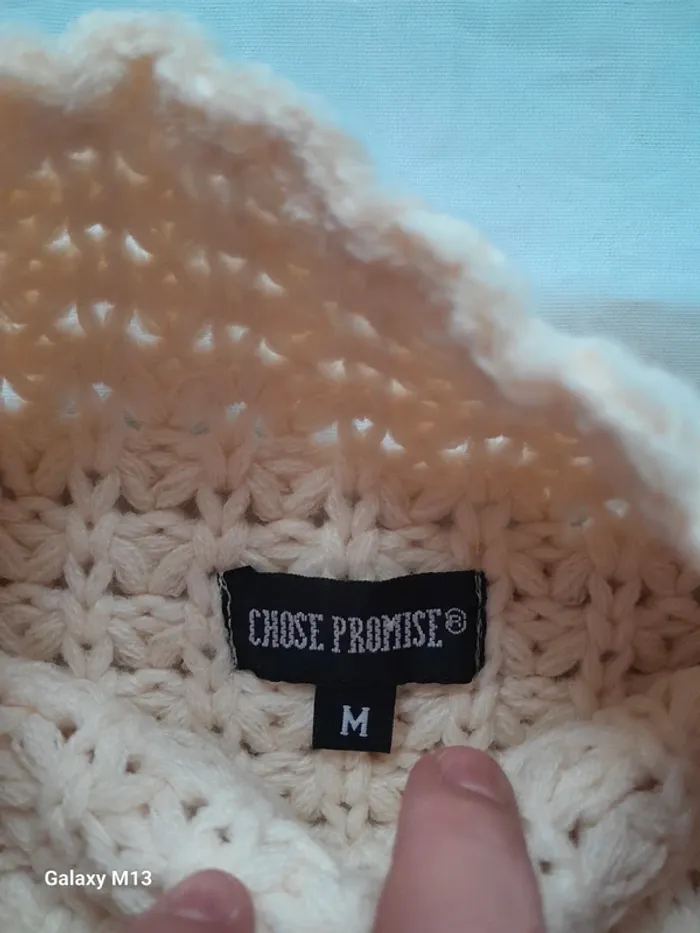 Pull d'hiver femme beige Chose Promise taille M - photo numéro 2