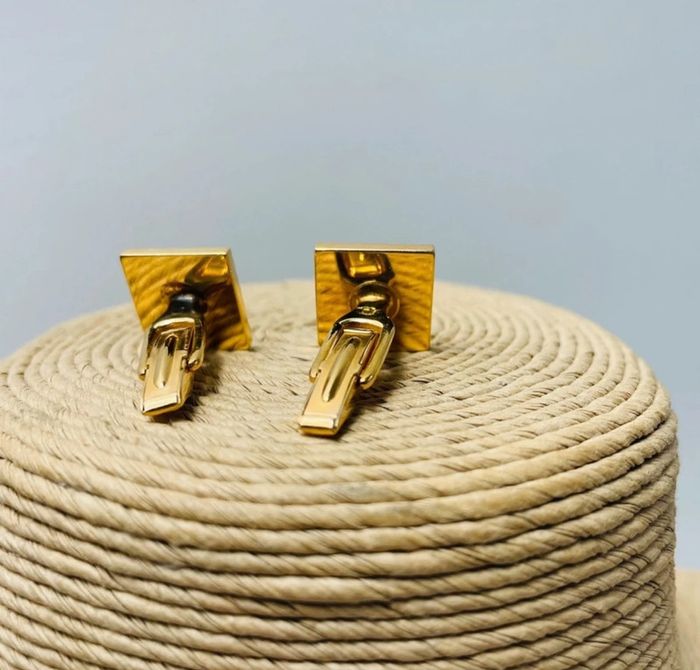 🔥 Paire Boutons de manchettes chic. Plaqué or. - photo numéro 8