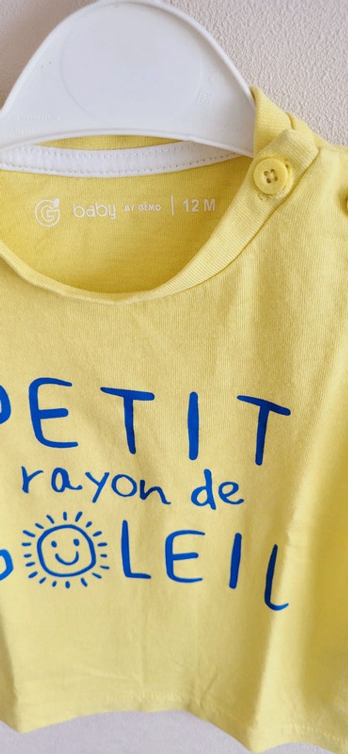 T-shirt jaune Gémo 12 mois - photo numéro 3