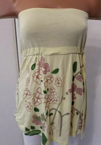 Beau haut jaune fleuris forme bustier Chillytime T: 36