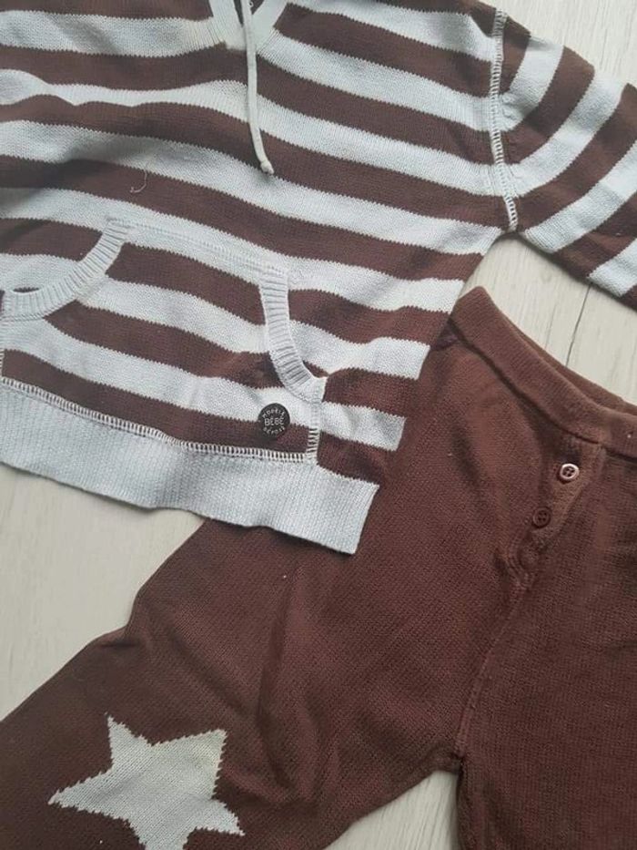 Ensemble coton lili gaufrette fille 18mois - photo numéro 2