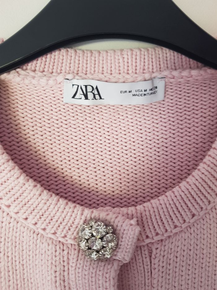 Magnifique cardigan rose pâle taille 38 Zara - photo numéro 3