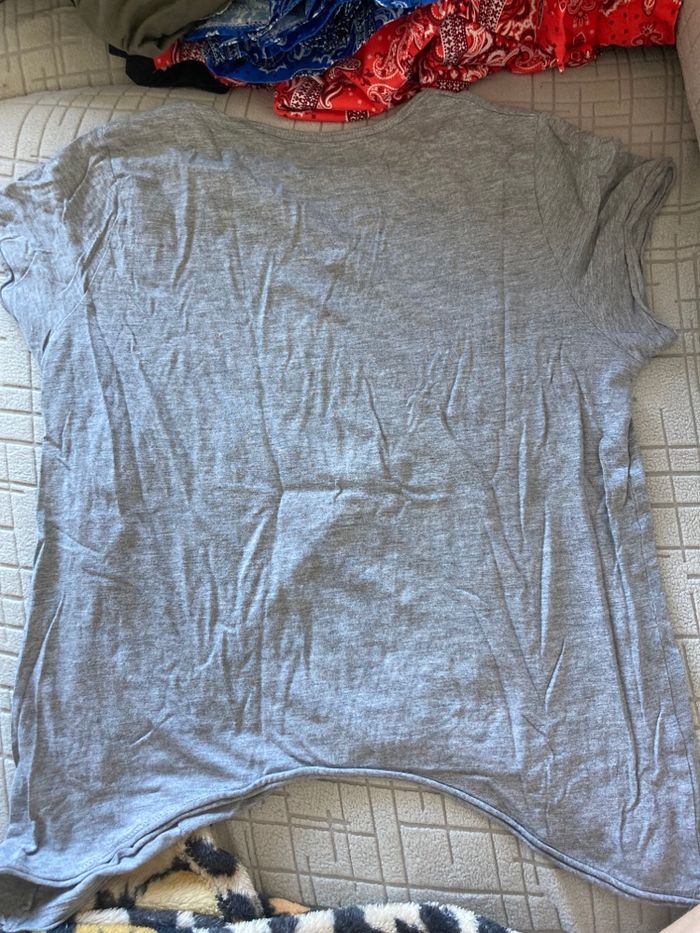 T-shirt gris « smile and be happy » - photo numéro 7