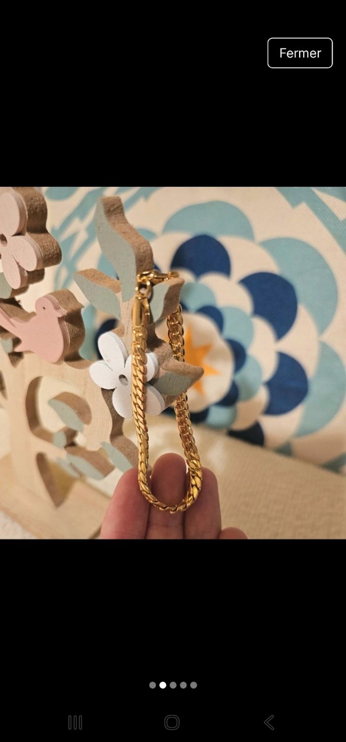 Bracelet en plaque or neuf