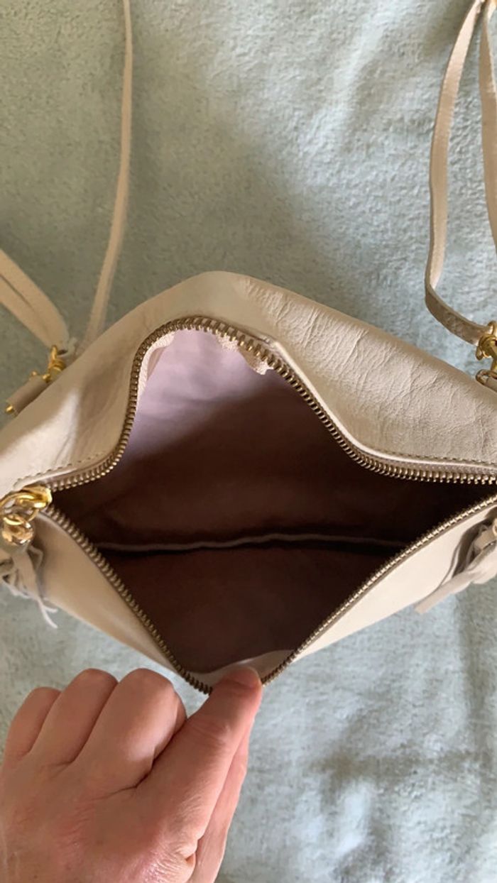 Sac bandoulière beige et doré - photo numéro 6
