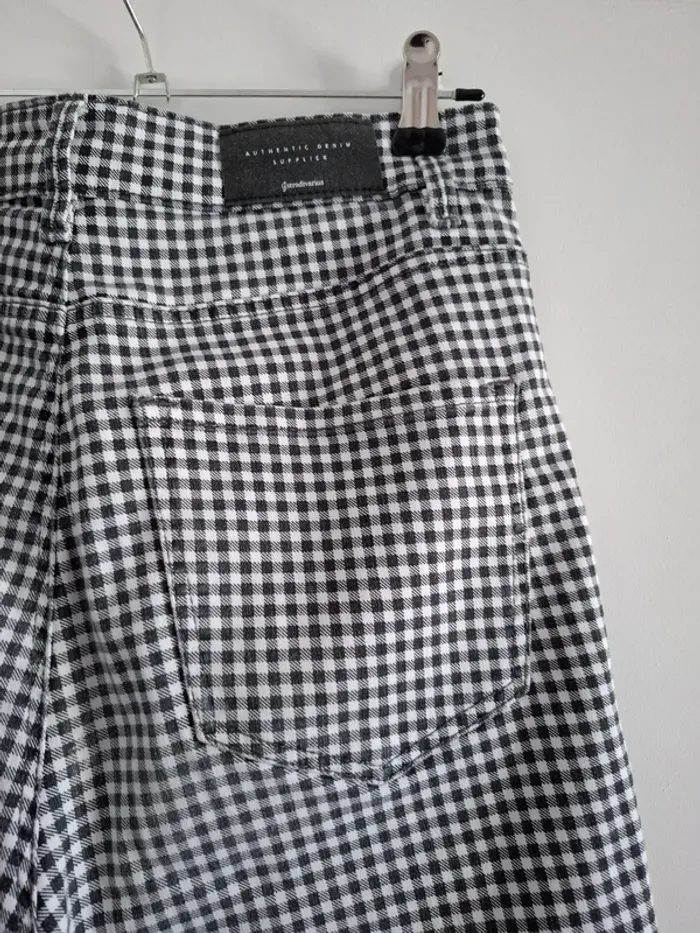 Pantalon vichy noir et blanc - Stradivarius - 38 - très bon état - photo numéro 9