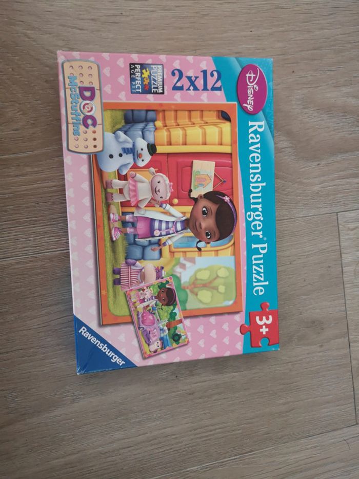 Puzzle 2 *12pieces avec posters Disney 3ans