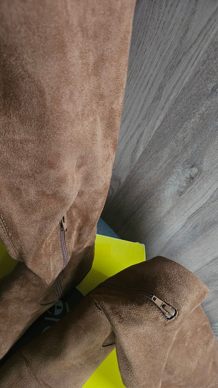 Bottes  cuissardes marron camel, pointure 38, Eram - photo numéro 6