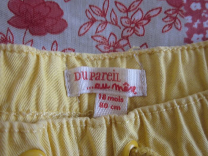 Short toile jaune 18 mois - photo numéro 3