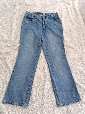 Jean Strass vintage Bill Blass à strass coupe droite taille 38