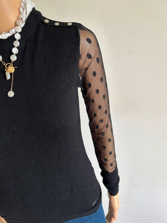 Pull noir et blanc Morgan taille XS bon état - photo numéro 6