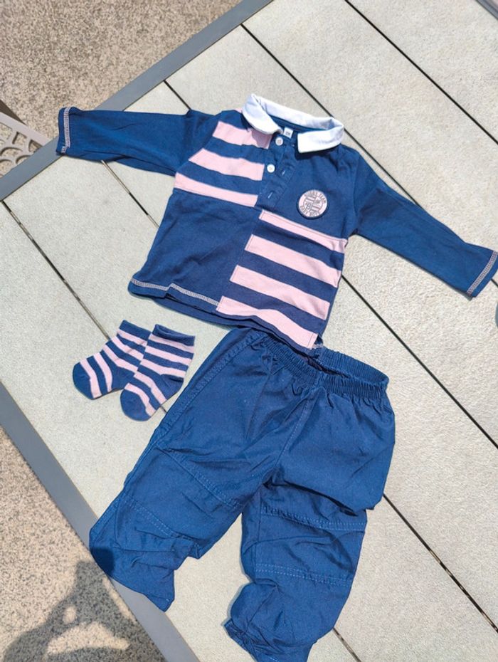 Jolie ensemble rugby garçon 12 mois - photo numéro 2