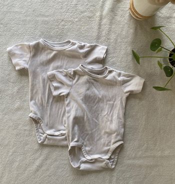 2 bodies  manches courtes 4/6 mois