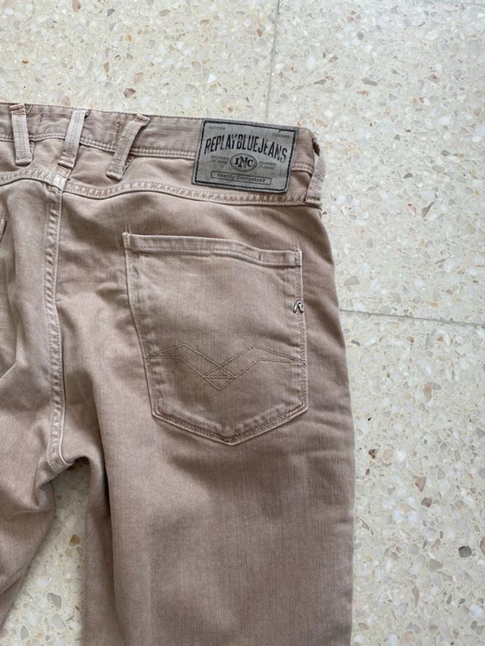 Jean beige replay anbass taille 40 très bon état - photo numéro 5