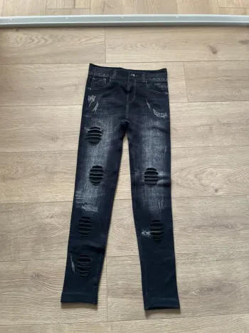 Legging imitation jeans trouée