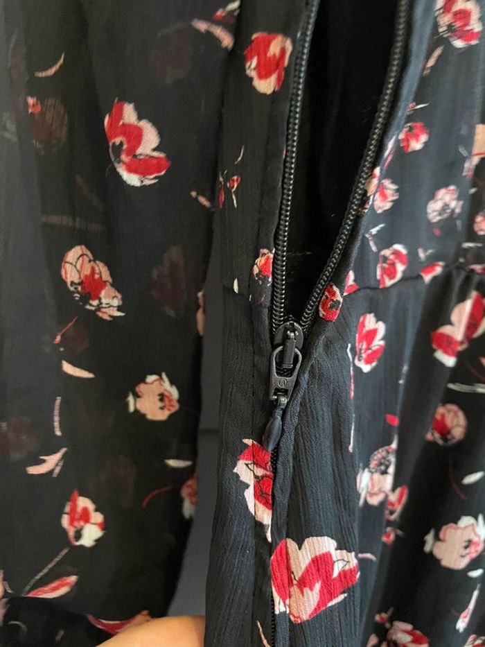 Robe mi-longue noire fleurie taille S Orsay - photo numéro 12