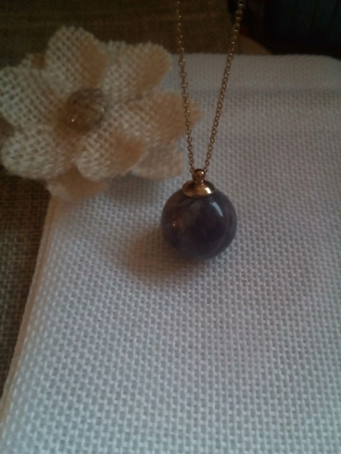 Collier boule d'améthyste naturelle 💜 - photo numéro 2
