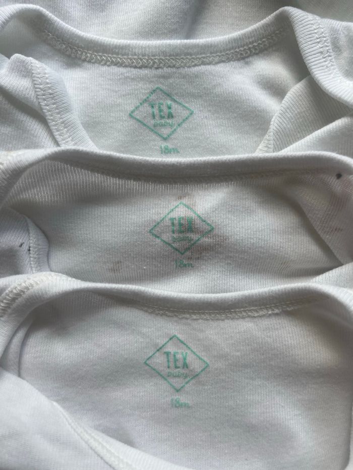 Lot de 3 bodies blancs motifs oies taille 18 mois Tex - photo numéro 10